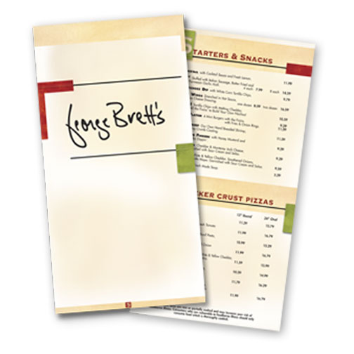 George Brett's Restaurant Menu